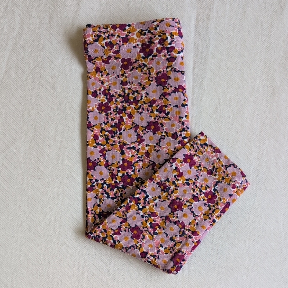 NWOT joe fresh floral cotton stretch leggings purple 12-18 months baby girl
